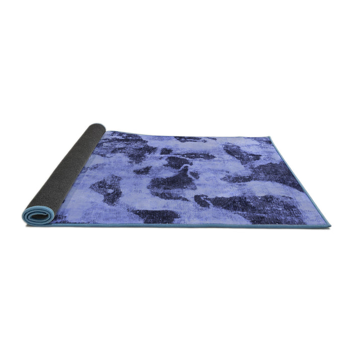 Sideview of Abstract Blue Modern Rug, abs1368blu