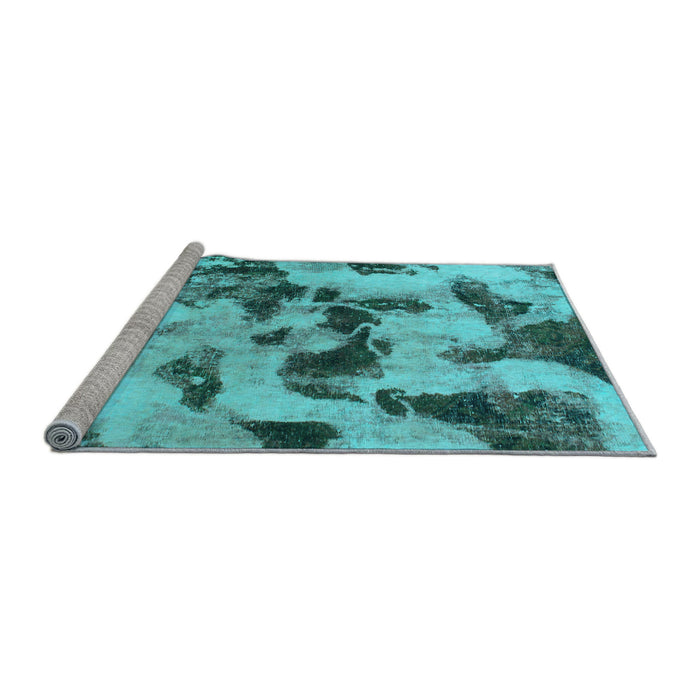 Sideview of Machine Washable Abstract Light Blue Modern Rug, wshabs1368lblu