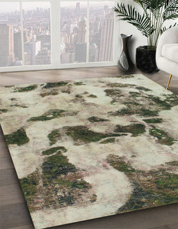 Abstract Tan Brown Modern Rug in Family Room, abs1368