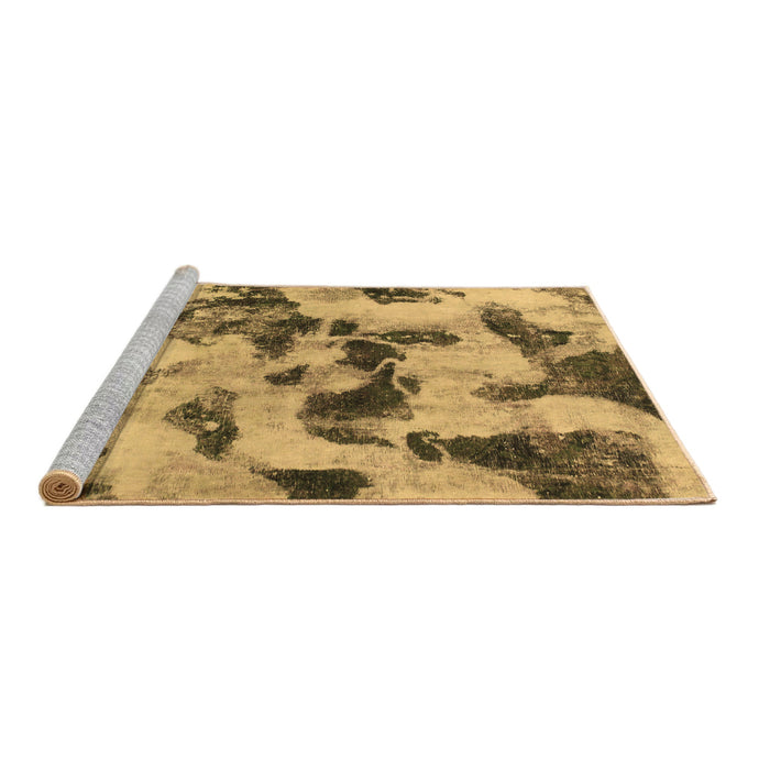 Sideview of Machine Washable Abstract Brown Modern Rug, wshabs1368brn
