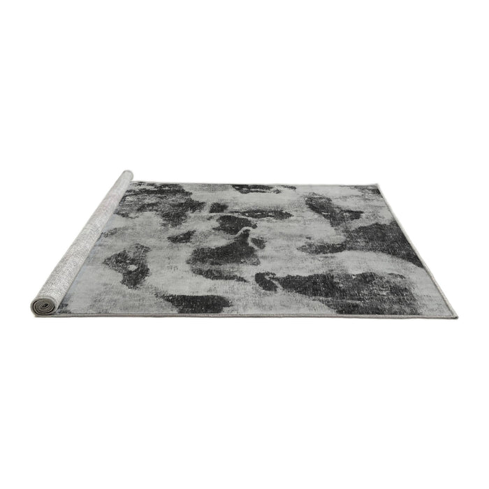 Sideview of Machine Washable Abstract Gray Modern Rug, wshabs1368gry