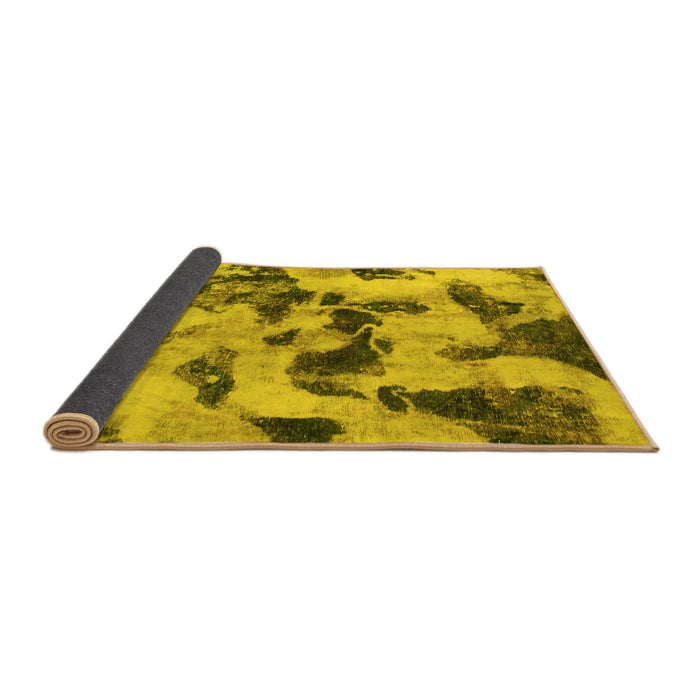 Sideview of Abstract Yellow Modern Rug, abs1368yw
