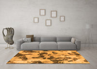 Machine Washable Abstract Orange Modern Rug, wshabs1368org