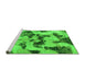 Sideview of Machine Washable Abstract Green Modern Area Rugs, wshabs1368grn