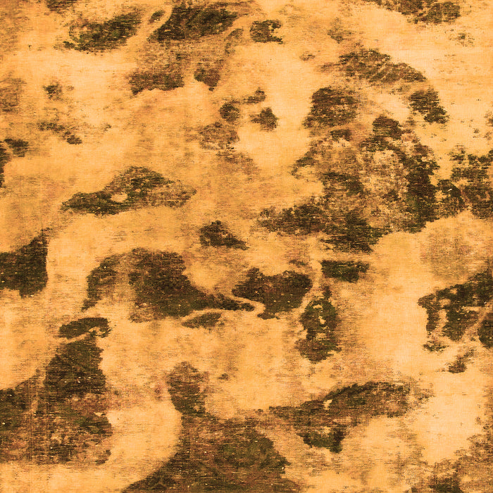 Square Machine Washable Abstract Orange Modern Area Rugs, wshabs1368org