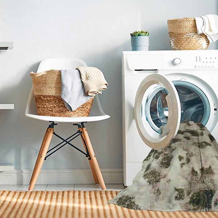 Machine Washable Abstract Tan Brown Rug in a Washing Machine, wshabs1368