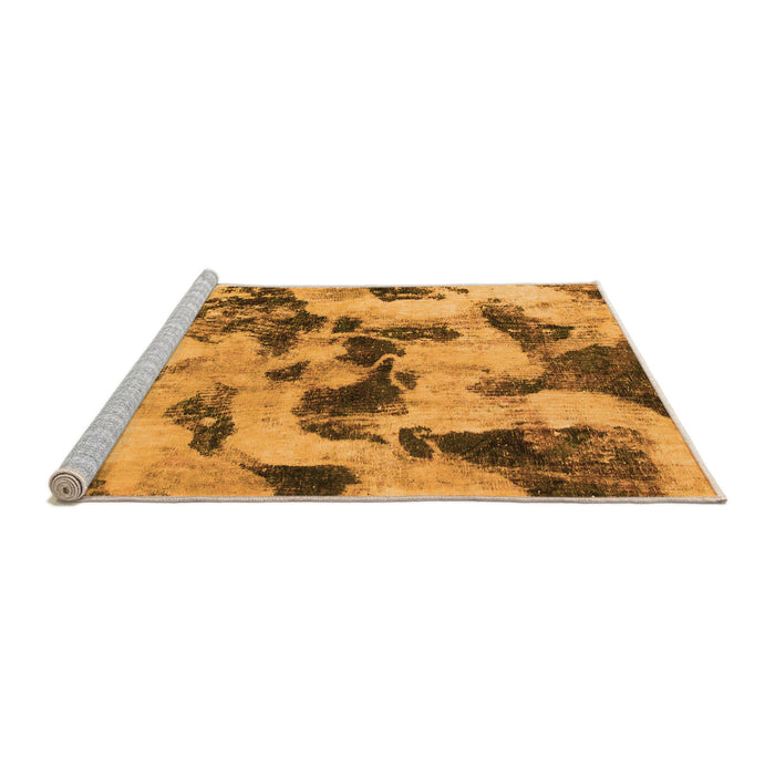 Sideview of Machine Washable Abstract Orange Modern Area Rugs, wshabs1368org