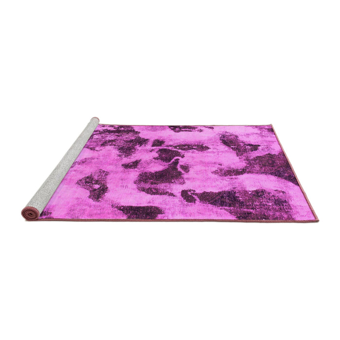 Sideview of Machine Washable Abstract Pink Modern Rug, wshabs1368pnk