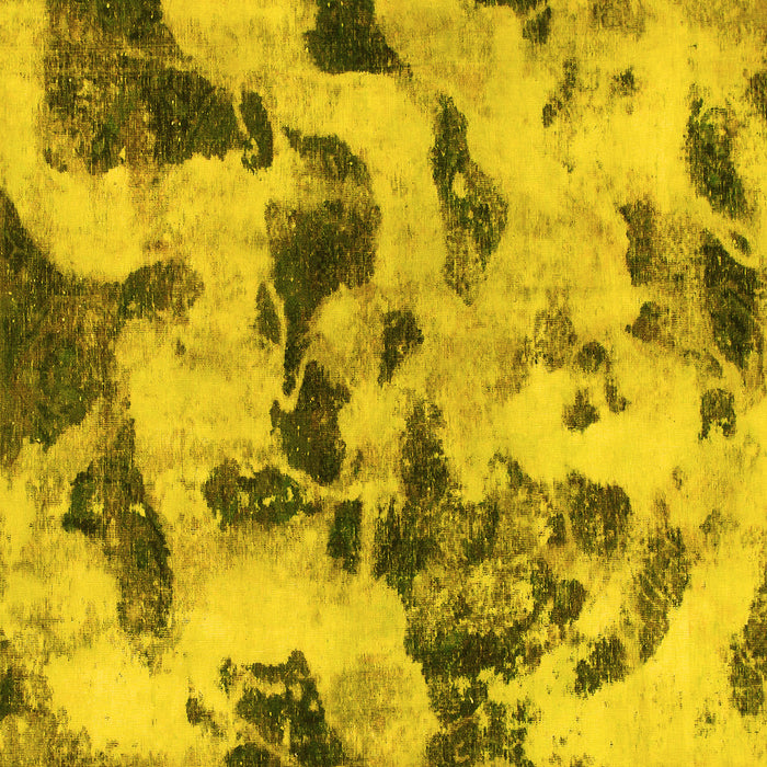 Square Machine Washable Abstract Yellow Modern Rug, wshabs1368yw