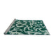 Sideview of Machine Washable Abstract Medium Teal Green Rug, wshabs1369