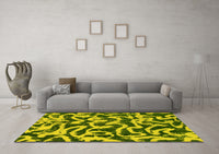 Machine Washable Abstract Yellow Modern Rug, wshabs1369yw