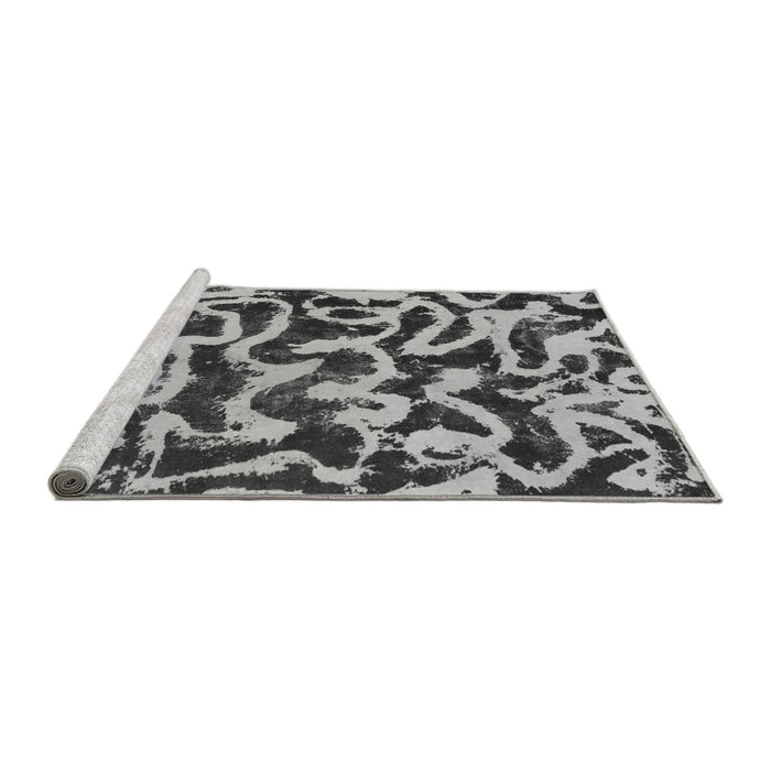 Sideview of Machine Washable Abstract Gray Modern Rug, wshabs1369gry