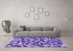 Machine Washable Abstract Purple Modern Area Rugs in a Living Room, wshabs1369pur