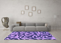 Machine Washable Abstract Purple Modern Rug, wshabs1369pur