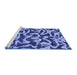 Sideview of Machine Washable Abstract Blue Modern Rug, wshabs1369blu