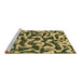 Sideview of Machine Washable Abstract Brown Modern Rug, wshabs1369brn