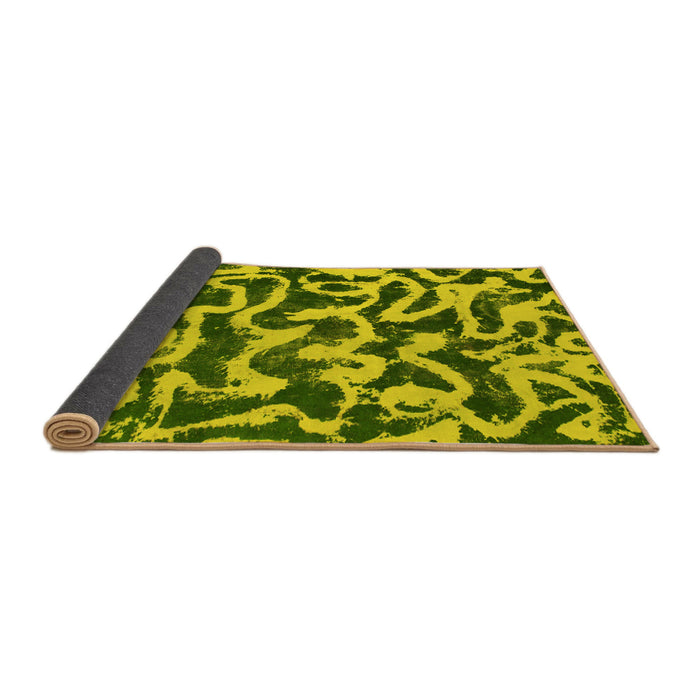 Sideview of Abstract Yellow Modern Rug, abs1369yw