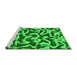 Sideview of Machine Washable Abstract Green Modern Area Rugs, wshabs1369grn