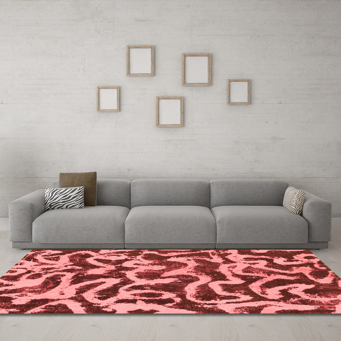 Modern Red Washable Rugs