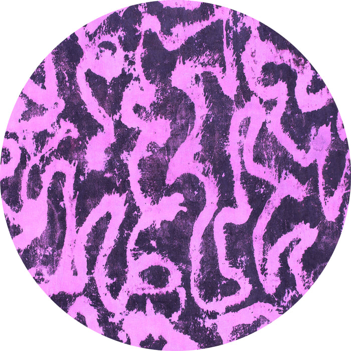 Round Abstract Pink Modern Rug, abs1369pnk