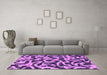 Machine Washable Abstract Pink Modern Rug in a Living Room, wshabs1369pnk