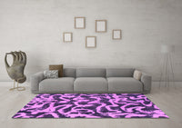 Machine Washable Abstract Pink Modern Rug, wshabs1369pnk