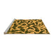 Sideview of Machine Washable Abstract Orange Modern Area Rugs, wshabs1369org