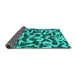 Sideview of Abstract Turquoise Modern Rug, abs1369turq