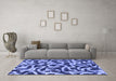 Machine Washable Abstract Blue Modern Rug in a Living Room, wshabs1369blu