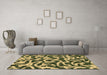 Machine Washable Abstract Brown Modern Rug in a Living Room,, wshabs1369brn