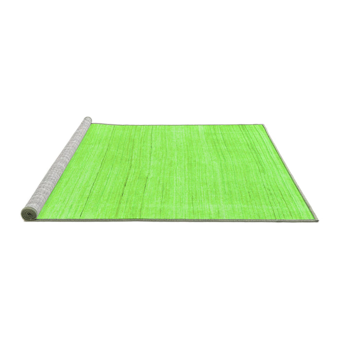 Sideview of Machine Washable Solid Green Modern Area Rugs, wshabs136grn