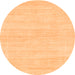 Round Solid Orange Modern Rug, abs136org