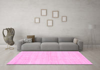 Machine Washable Solid Pink Modern Rug, wshabs136pnk