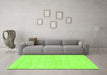 Machine Washable Solid Green Modern Area Rugs in a Living Room,, wshabs136grn