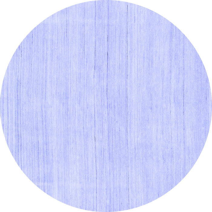 Round Machine Washable Solid Blue Modern Rug, wshabs136blu