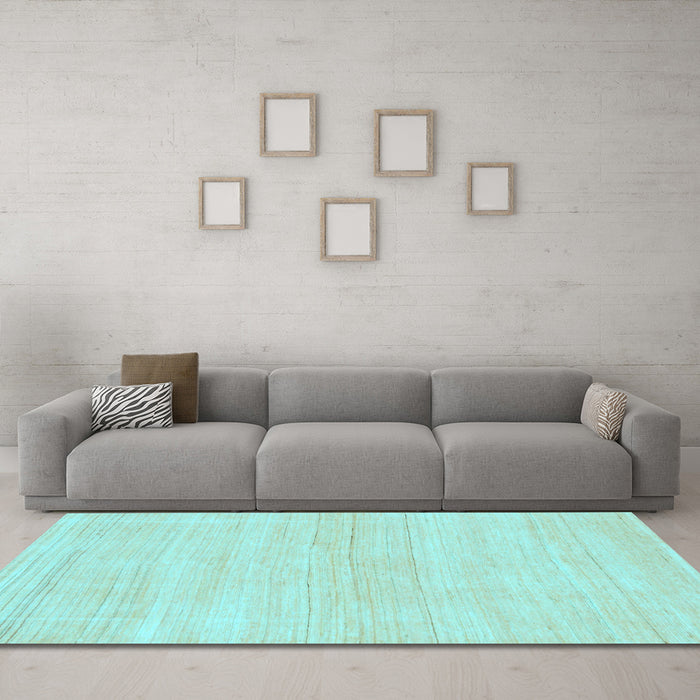 Machine Washable Solid Light Blue Modern Rug in a Living Room, wshabs136lblu