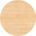 Round Abstract Yellow Solid Rug, abs136