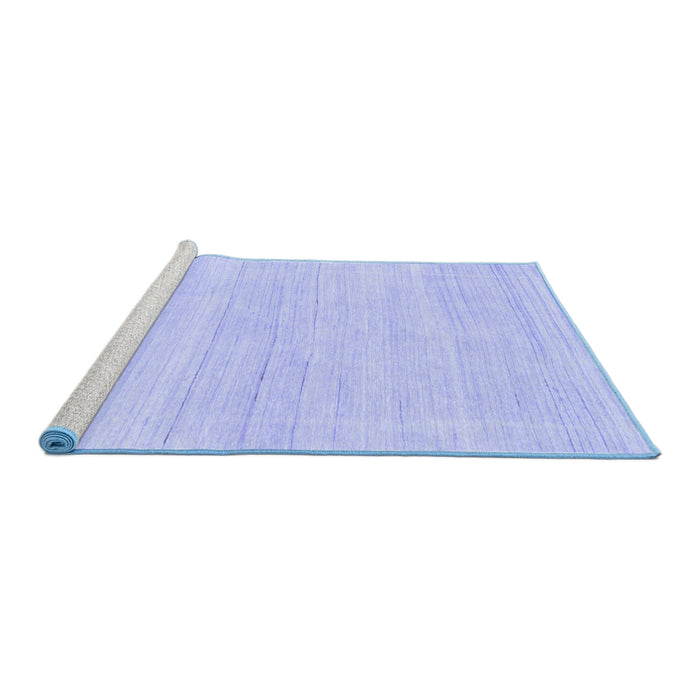 Sideview of Machine Washable Solid Blue Modern Rug, wshabs136blu