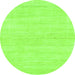 Round Solid Green Modern Rug, abs136grn