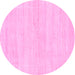 Round Solid Pink Modern Rug, abs136pnk