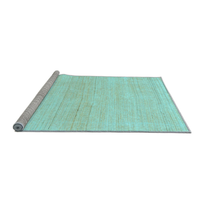 Sideview of Machine Washable Solid Light Blue Modern Rug, wshabs136lblu