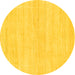 Round Solid Yellow Modern Rug, abs136yw