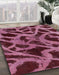 Machine Washable Abstract Vermilion Red Rug in a Family Room, wshabs1370