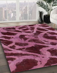 Abstract Red Modern Rug, abs1370