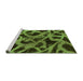 Sideview of Machine Washable Abstract Green Modern Area Rugs, wshabs1370grn