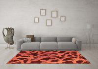 Machine Washable Abstract Orange Modern Rug, wshabs1370org