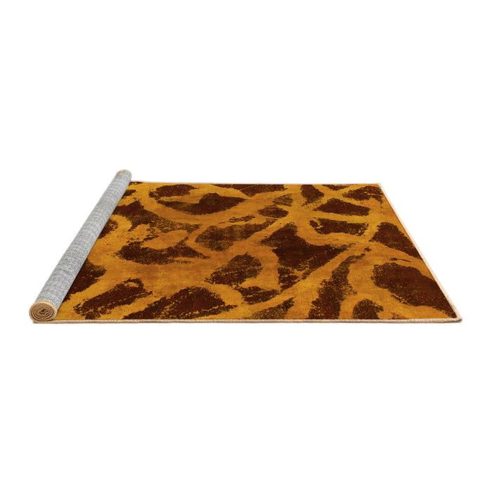 Sideview of Machine Washable Abstract Yellow Modern Rug, wshabs1370yw