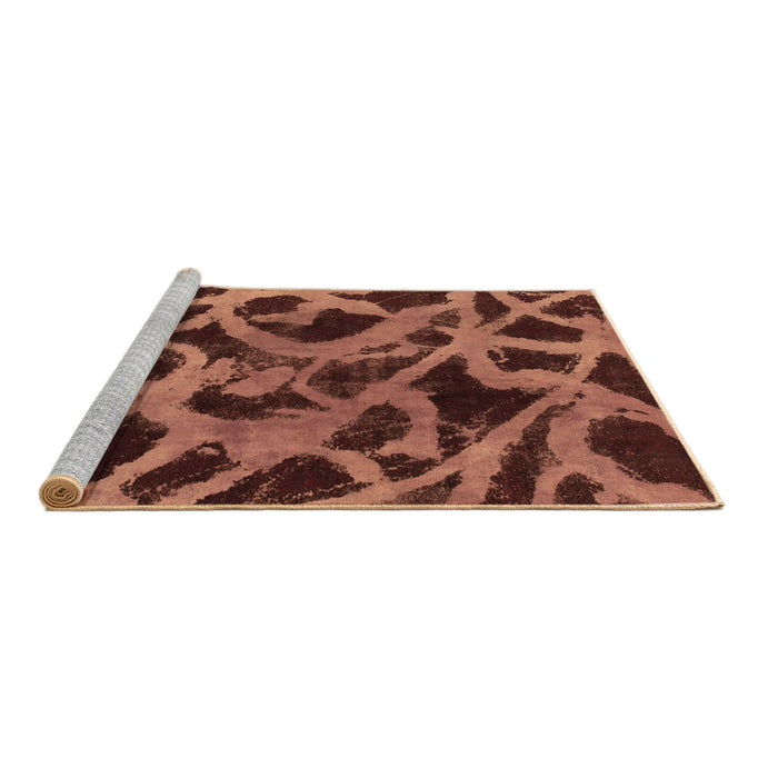 Sideview of Machine Washable Abstract Brown Modern Rug, wshabs1370brn