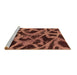 Sideview of Machine Washable Abstract Brown Modern Rug, wshabs1370brn