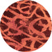 Round Abstract Orange Modern Rug, abs1370org